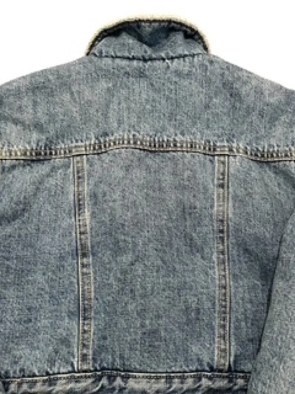 Old Navy Denim Jacket Girls size Medium (8) Sherpa lined cropped Barn Coat